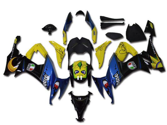 2008-2010 Kawasaki Ninja ZX10R Blue Shark Fairing Kit