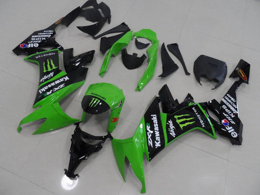 2008-2010 Kawasaki Ninja ZX10R Green And Black Monster Fairing Kit