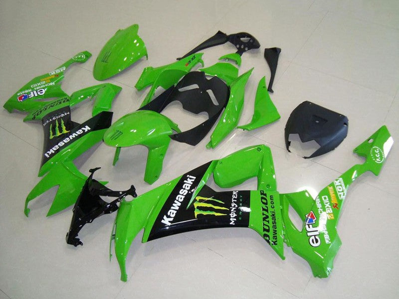 Purchase 2008-2010 Green Glossy Black Yellow Monster Kawasaki ZX10R Motorcycle Fairings UK