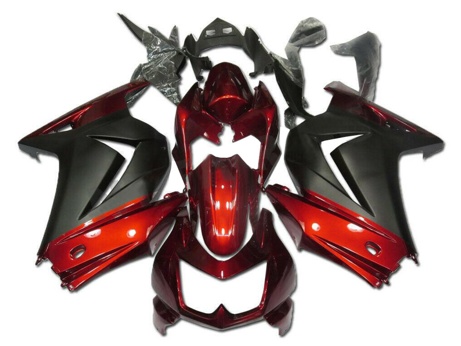 2008-2012 Kawasaki EX250 Red Grey Fairing Kit