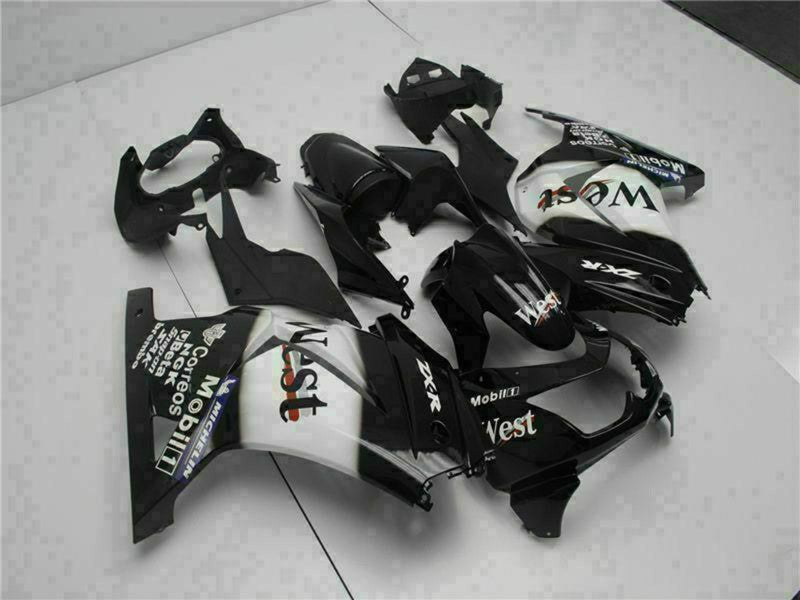 Purchase 2008-2012 Glossy Black White West Kawasaki EX250 Motorcycle Fairings UK