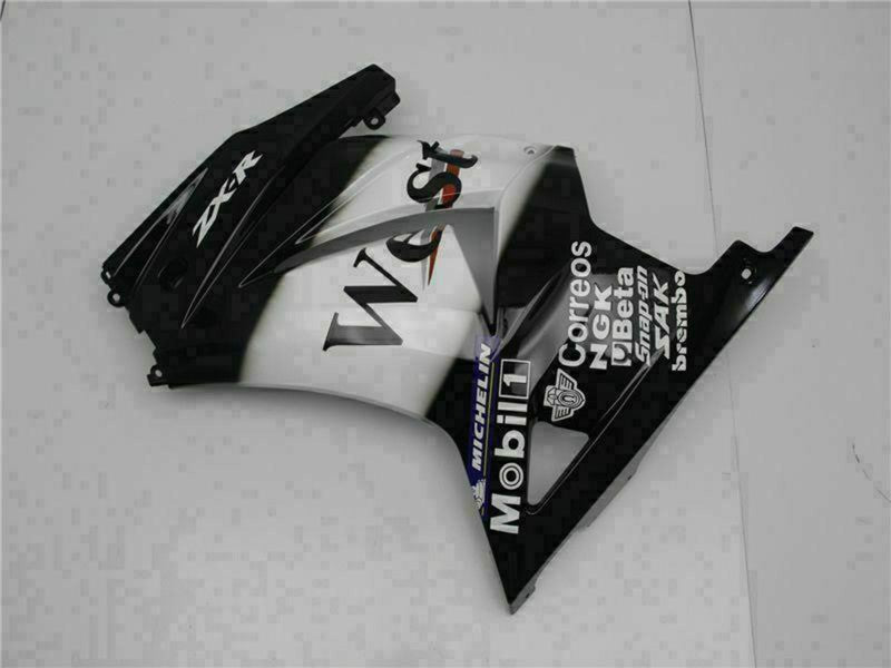 Purchase 2008-2012 Glossy Black White West Kawasaki EX250 Motorcycle Fairings UK