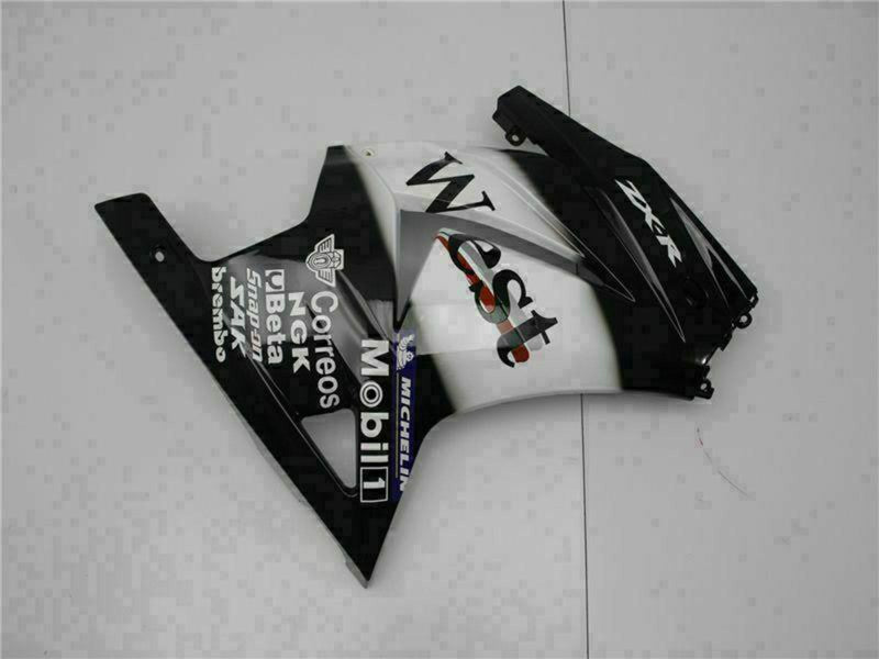 Purchase 2008-2012 Glossy Black White West Kawasaki EX250 Motorcycle Fairings UK