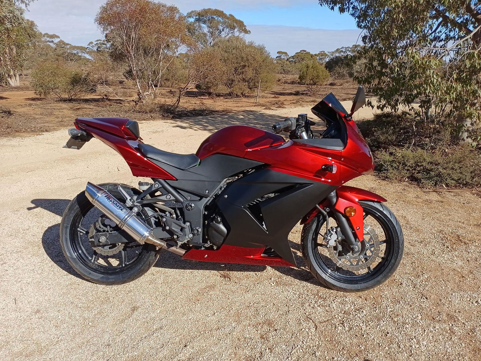 2008-2012 Kawasaki EX250 Red Grey Fairing Kit