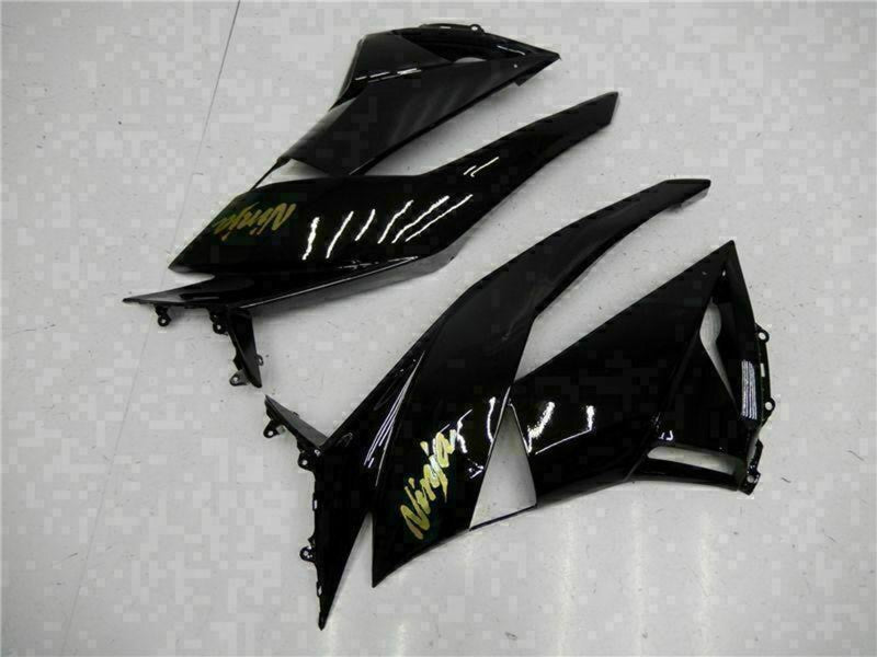 Purchase 2009-2012 Glossy Black Gold Ninja Kawasaki ZX6R Motorcycle Fairings UK