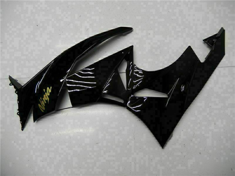 Purchase 2009-2012 Glossy Black Gold Ninja Kawasaki ZX6R Motorcycle Fairings UK