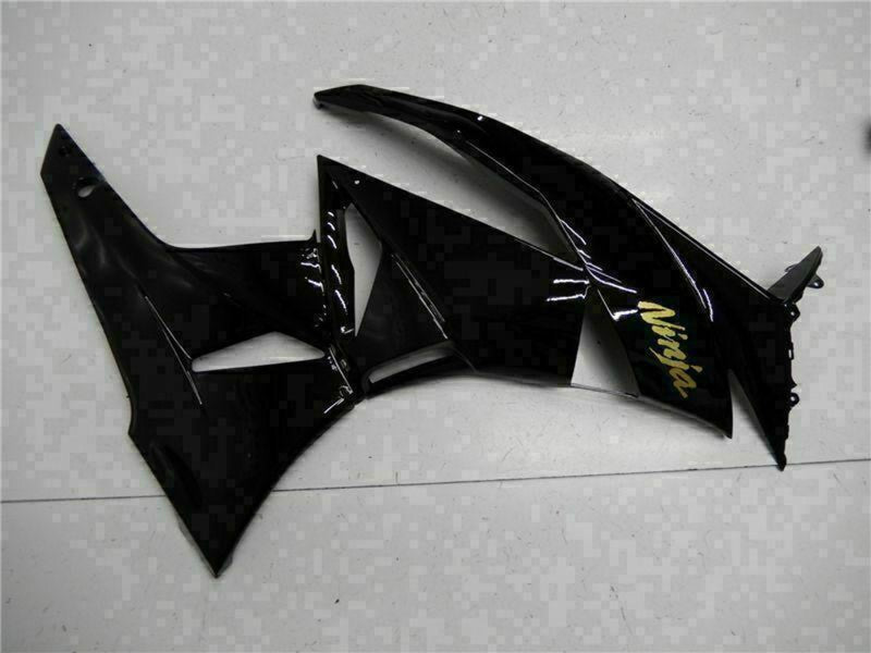 Purchase 2009-2012 Glossy Black Gold Ninja Kawasaki ZX6R Motorcycle Fairings UK