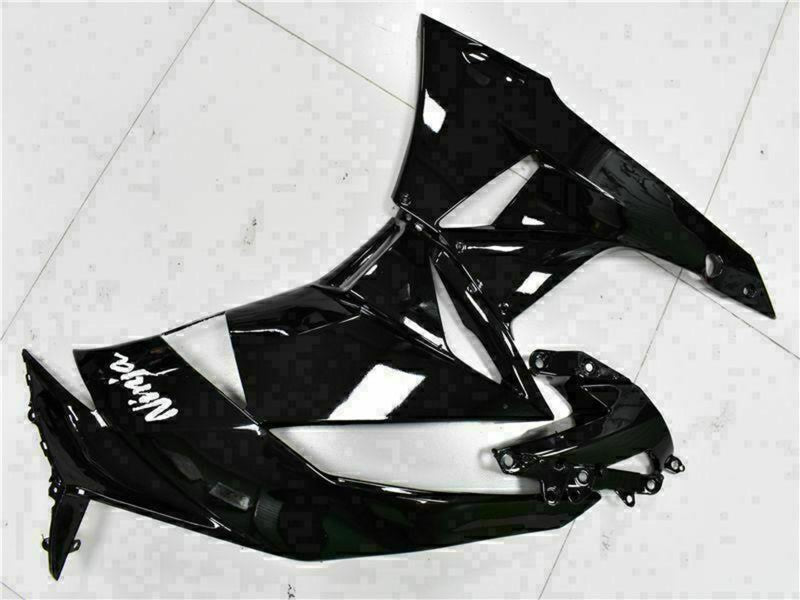 Purchase 2009-2012 Glossy Black White Ninja Kawasaki ZX6R Motorcycle Fairings UK