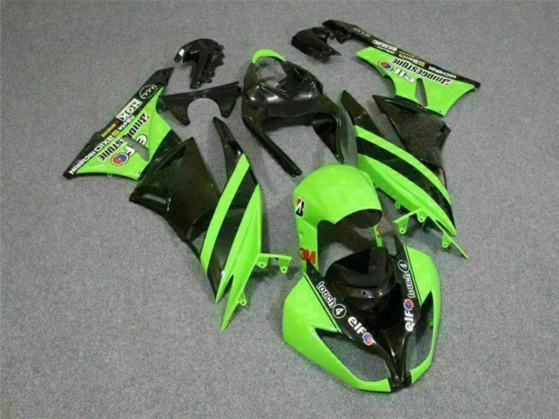 Purchase 2009-2012 Green Glossy Black Elf Touch4 Bridgestone Kawasaki ZX6R Motorcycle Fairings UK