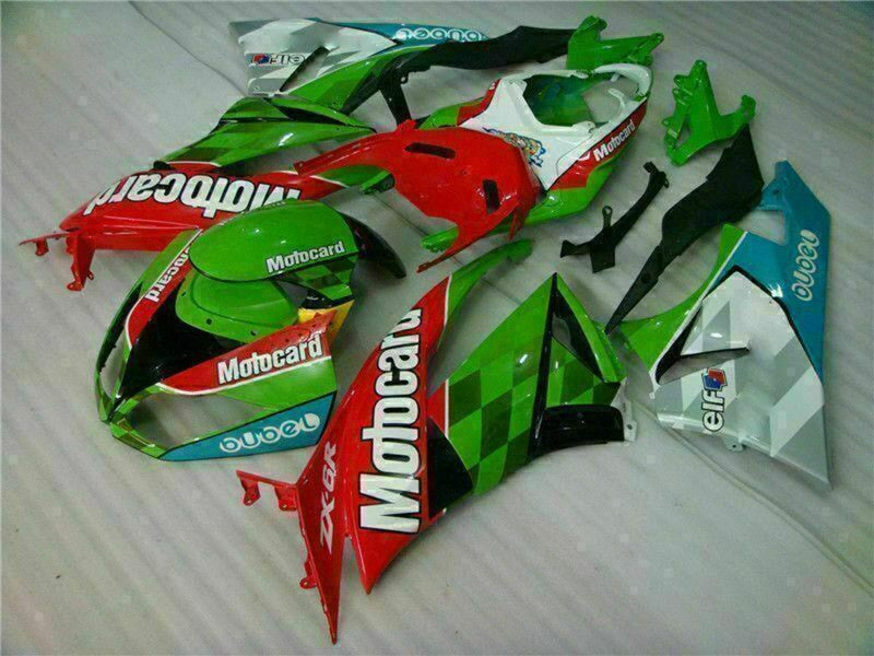 Purchase 2009-2012 Green White Red Black Blue Motocard Kawasaki ZX6R Motorcycle Fairings UK