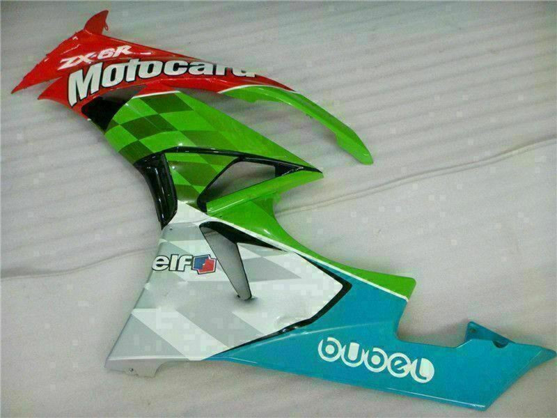 Purchase 2009-2012 Green White Red Black Blue Motocard Kawasaki ZX6R Motorcycle Fairings UK