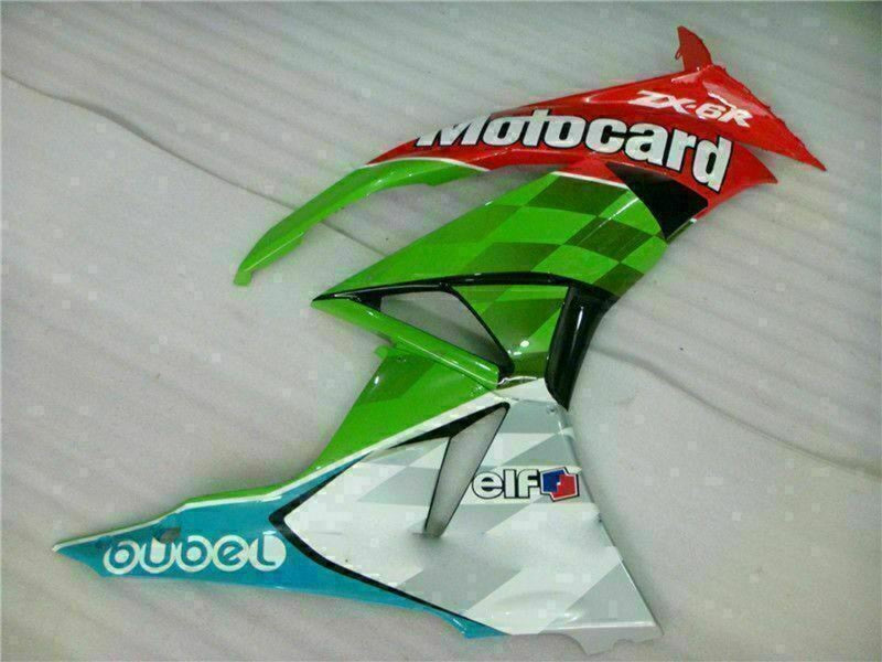 Purchase 2009-2012 Green White Red Black Blue Motocard Kawasaki ZX6R Motorcycle Fairings UK