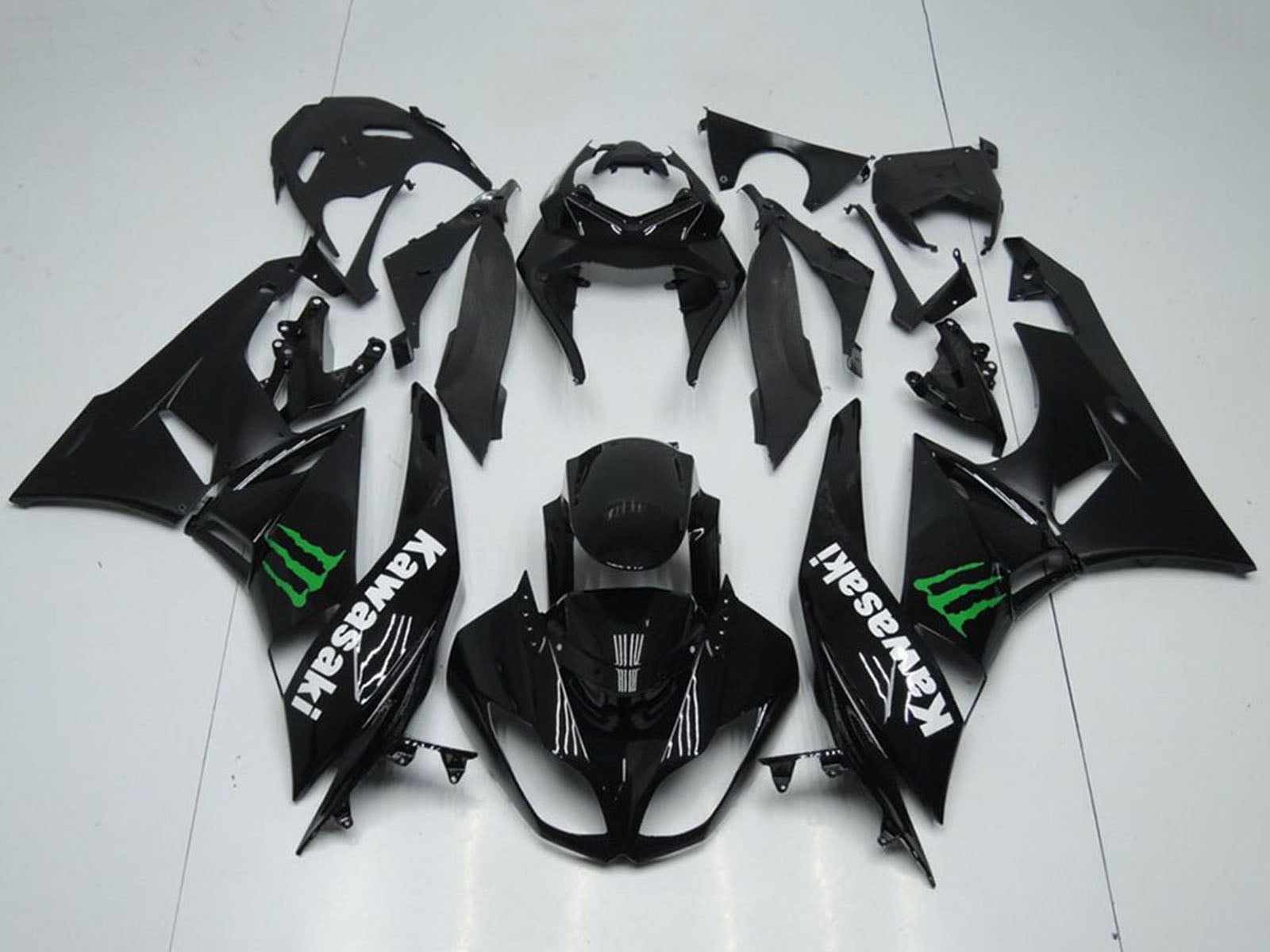 2009-2012 Kawasaki Ninja ZX6R Black With Monster Fairing Kit