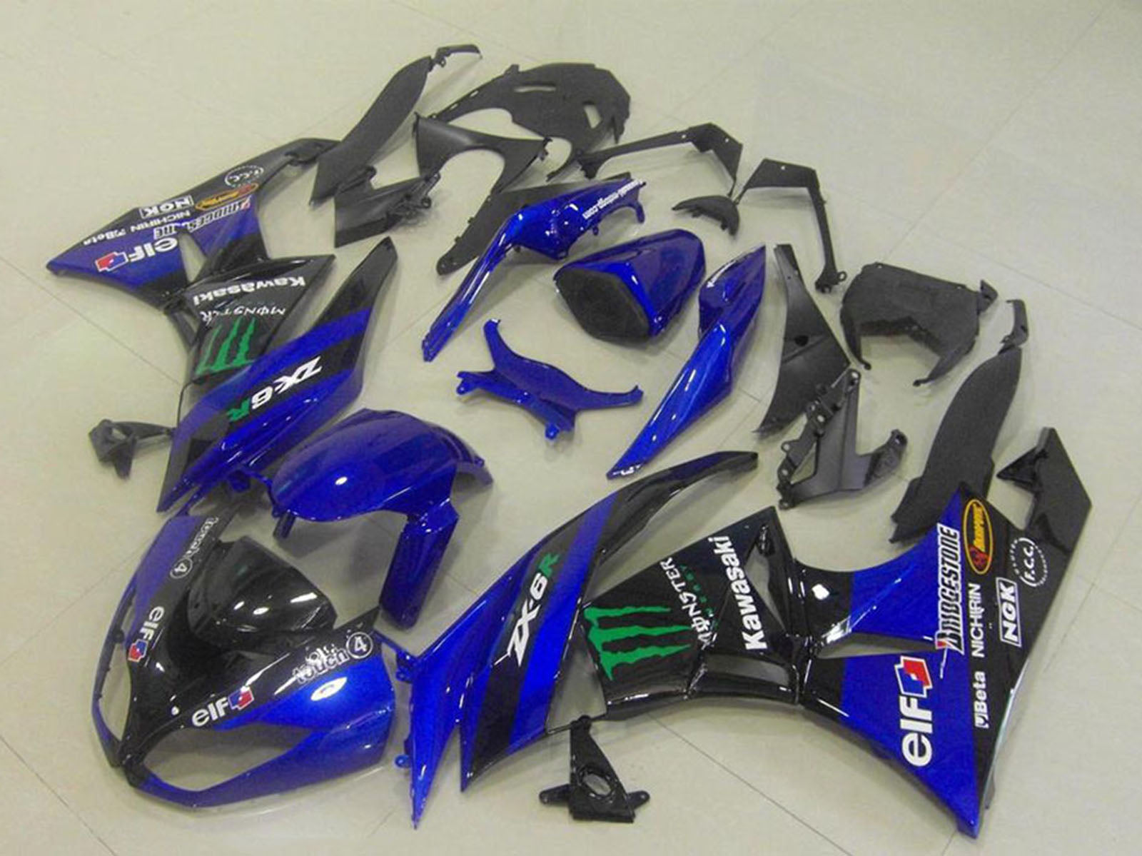 2009-2012 Kawasaki Ninja ZX6R Blue Monster Fairing Kit