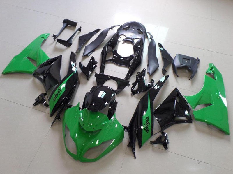 Purchase 2009-2012 Green Glossy Black Kawasaki ZX6R Motorcycle Fairing UK