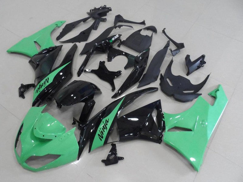 Purchase 2009-2012 Light Green Glossy Black Kawasaki ZX6R Motorcycle Fairings UK
