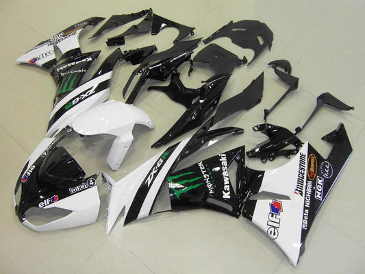 2009-2012 Kawasaki Ninja ZX6R White Monster Fairing Kit