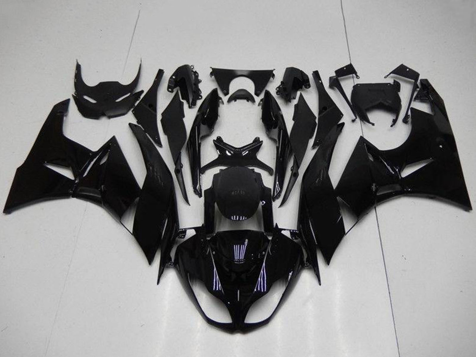 2009-2012 Kawasaki Ninja ZX6R Glossy Black Fairing Kit