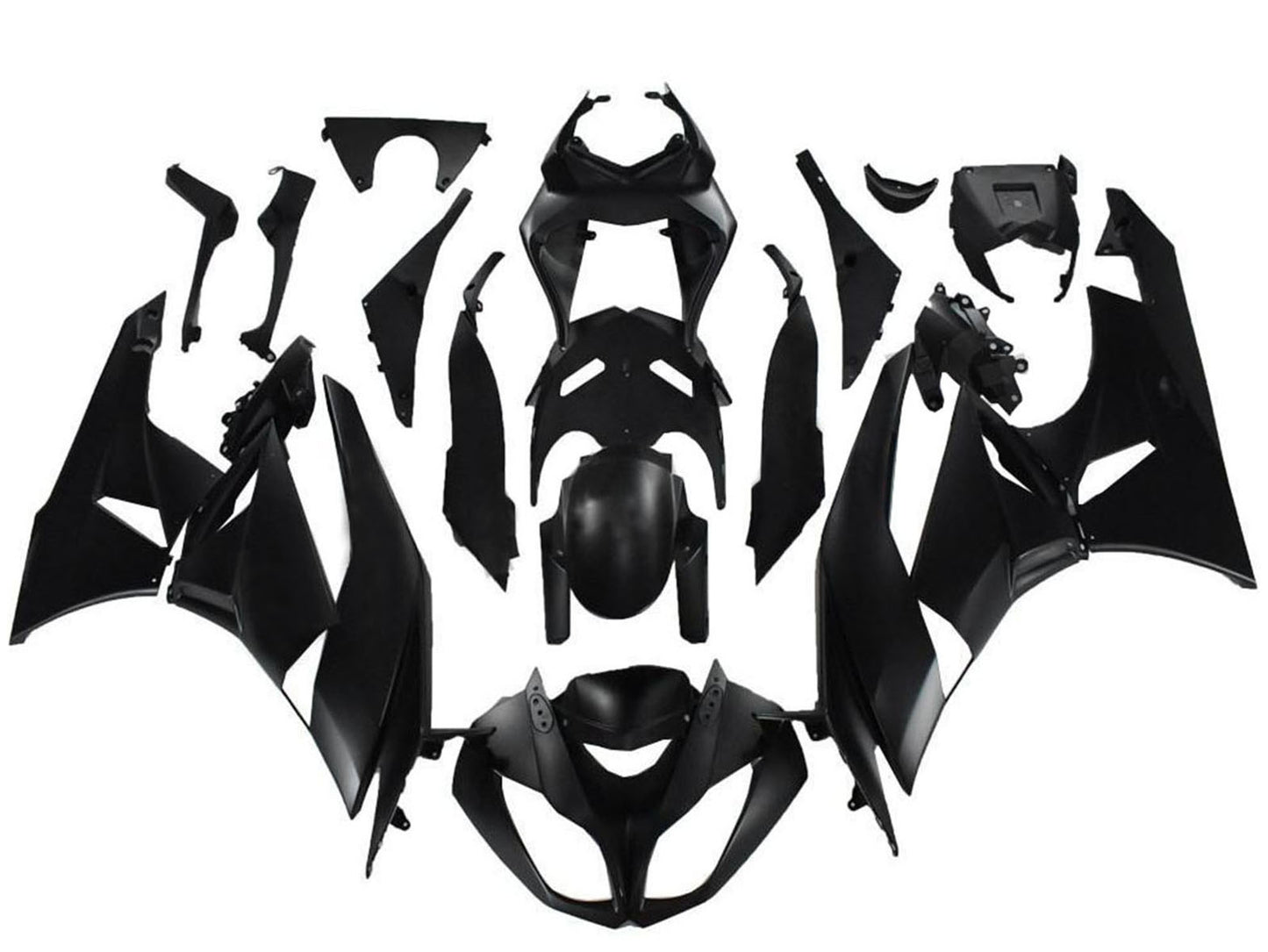 2009-2012 Kawasaki Ninja ZX6R Matte Black Fairing Kit