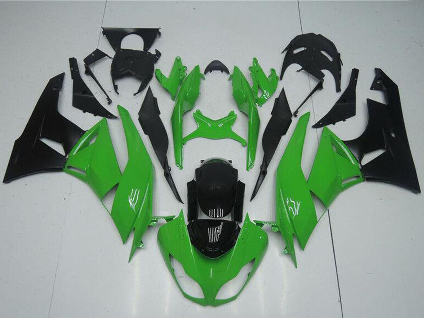 2009-2012 Kawasaki Ninja ZX6R Green Black Fairing Kit