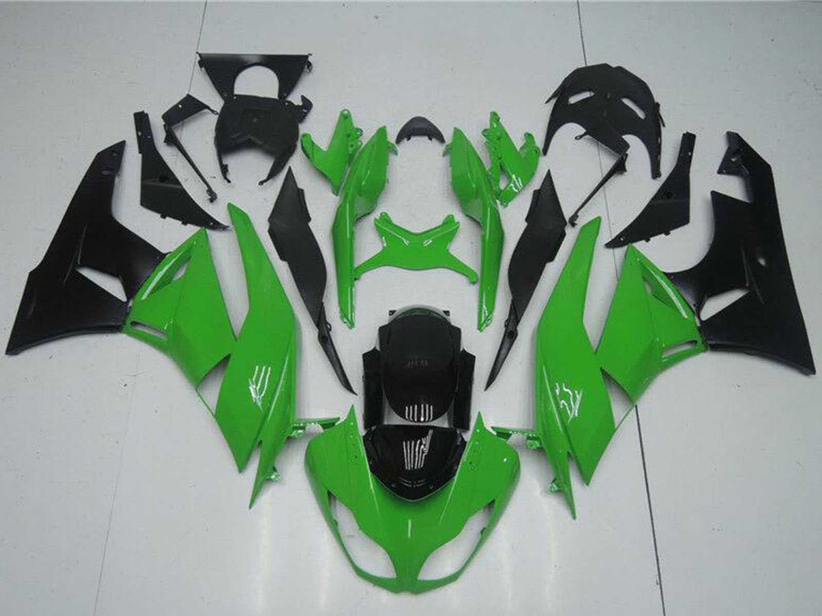 2009-2012 Kawasaki Ninja ZX6R Green Black Fairing Kit