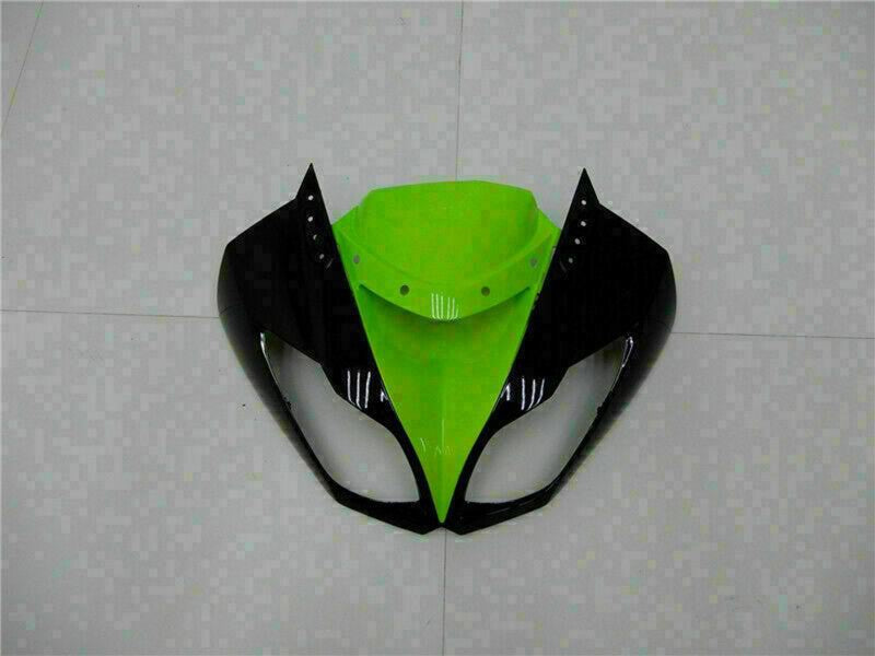 Purchase 2009-2012 Glossy Black Green Kawasaki ZX6R Motorcycle Fairings UK
