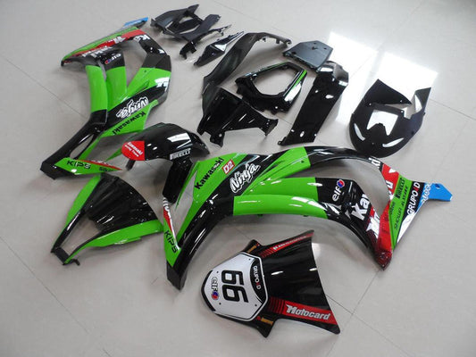 2011-2015 Kawasaki Ninja ZX10R Green Black With Number 66 Fairing Kit