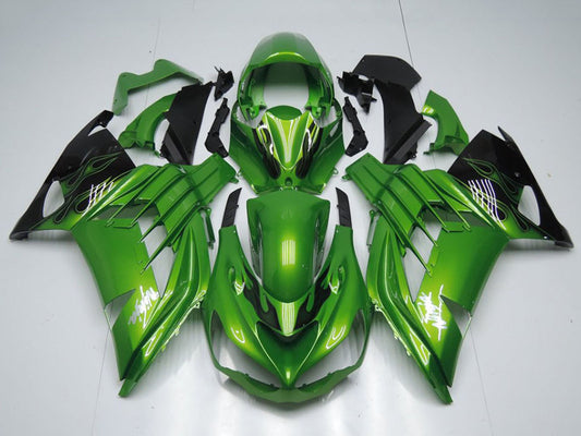 2012-2015 Kawasaki Ninja ZX14R Green Flame Fairing Kit