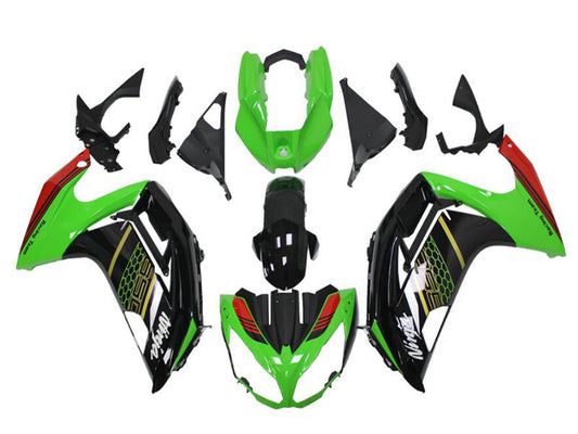 2012-2016 Kawasaki EX650R Green Black Fairing Kit