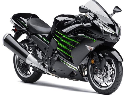 2012-2017 Kawasaki ZX14R Black Green Fairing Kit