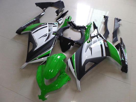 2013-2016 Kawasaki Ninja ZX300R Green Black And White Fairing Kit