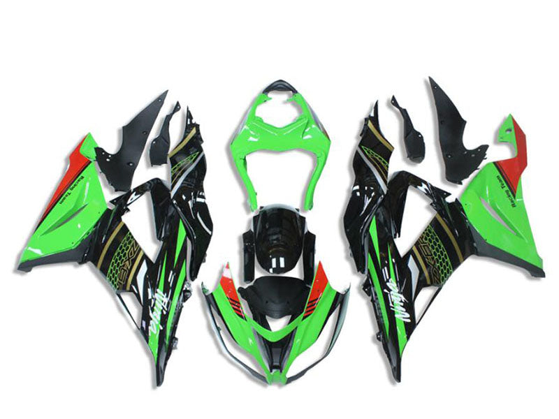 2013-2018 Kawasaki Ninja ZX6R Green Black Fairing Kit