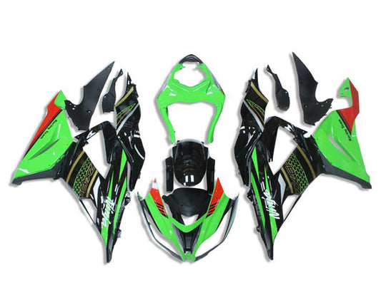 2013-2018 Kawasaki Ninja ZX6R Green Black Fairing Kit