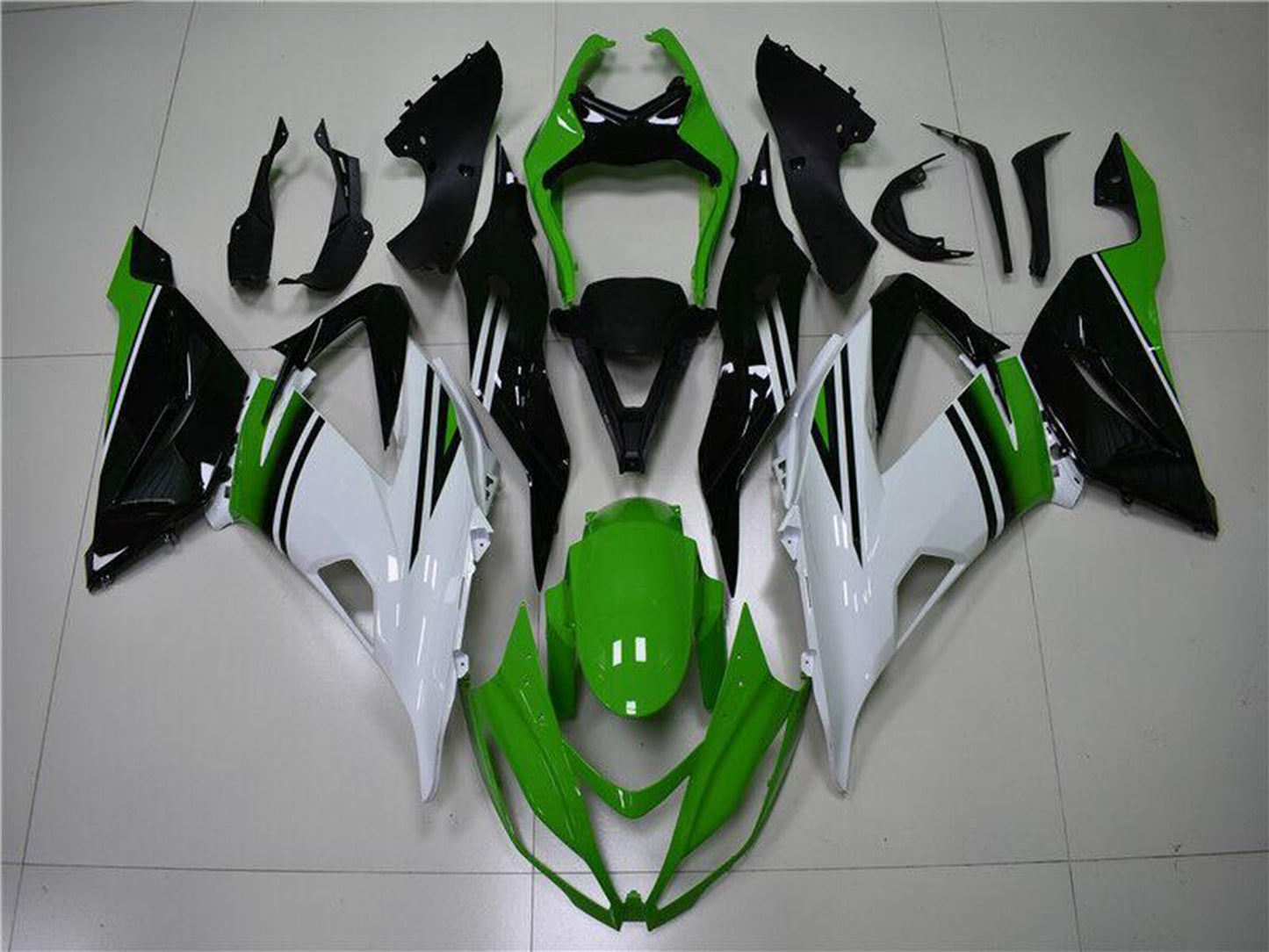 2013-2018 Kawasaki Ninja ZX6R Green White Black Fairing Kit