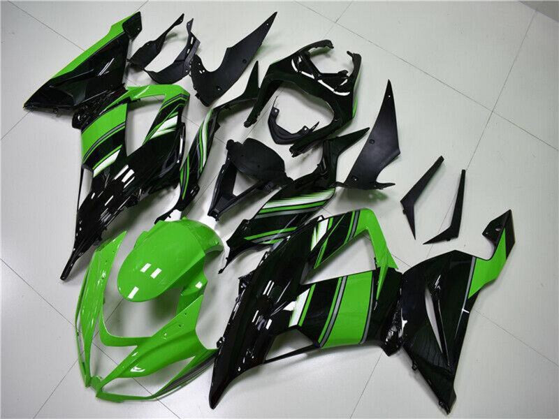 Purchase 2013-2018 Green Glossy Black Kawasaki ZX6R Bike Fairings UK