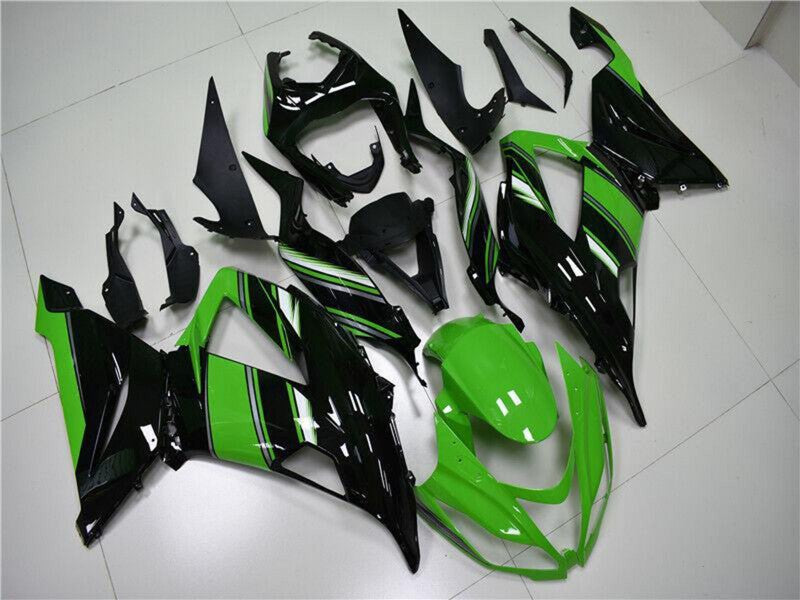 Purchase 2013-2018 Green Glossy Black Kawasaki ZX6R Bike Fairings UK