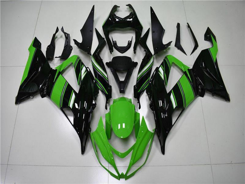 Purchase 2013-2018 Green Glossy Black Kawasaki ZX6R Bike Fairings UK