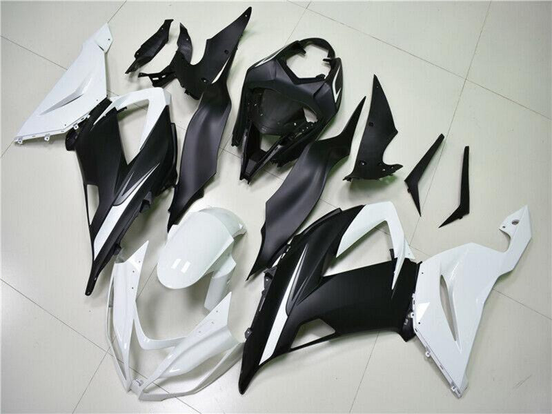 Purchase 2013-2018 White Matte Black Kawasaki ZX6R Abs Fairings UK
