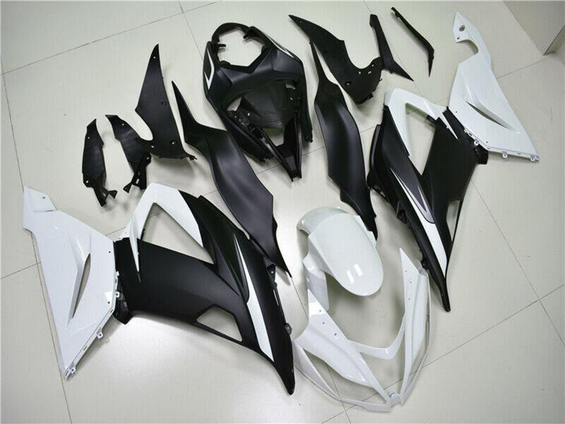 Purchase 2013-2018 White Matte Black Kawasaki ZX6R Abs Fairings UK