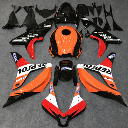2007-2008 Honda CBR600RR Red and Orange Fairing Kit