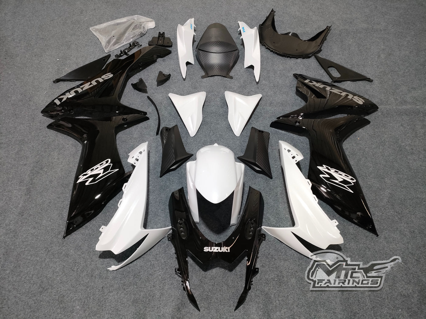 2011-2022 Suzuki GSX-R600 OEM Black/white 750 Fairing Kit
