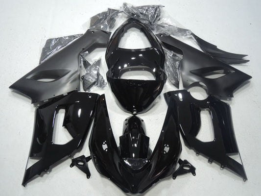 2005-2006 Glossy Black Matte Black Kawasaki ZX6R Replacement Motorcycle Fairings & Bodywork
