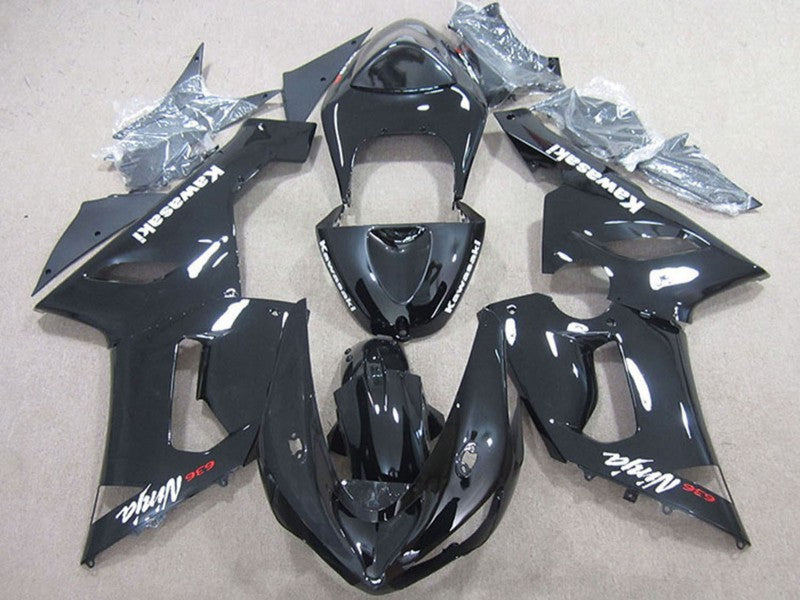 Purchase 2005-2006 Glossy Black Kawasaki ZX6R Motorcycle Fairing UK