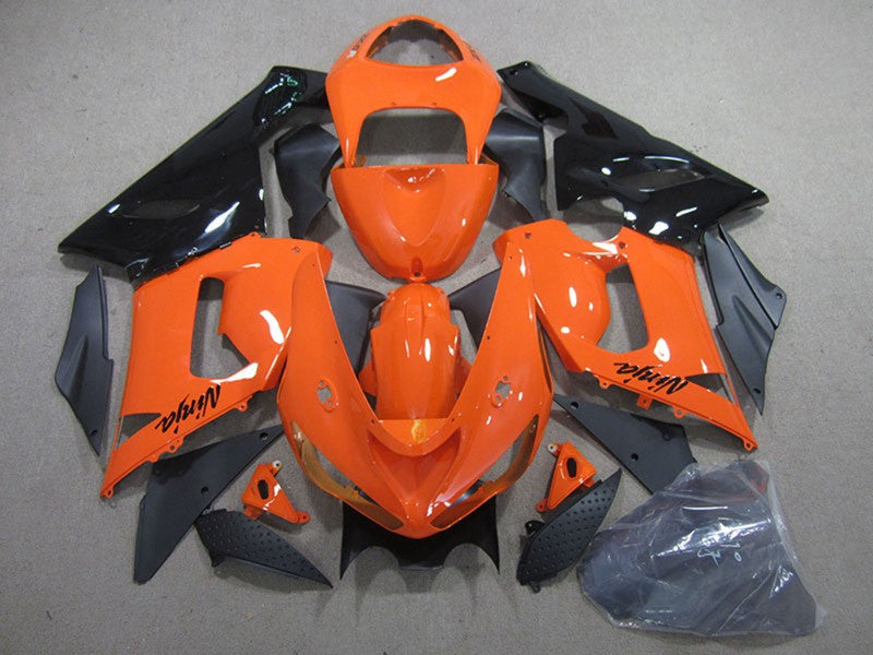 Purchase 2005-2006 Orange Black Kawasaki ZX6R Motorcycle Fairing Kits UK