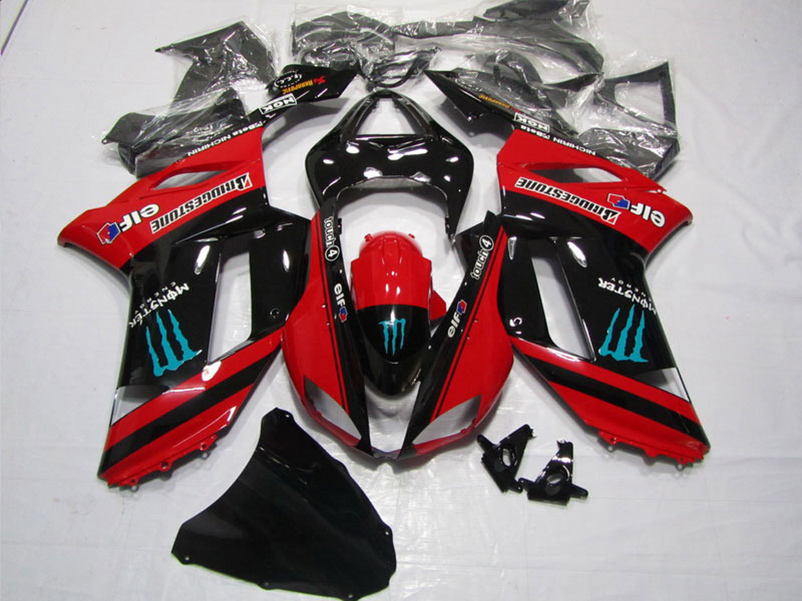 Kawasaki Ninja Motorcycle Zx 6R 2007 2008 Fairings Fairing Kit