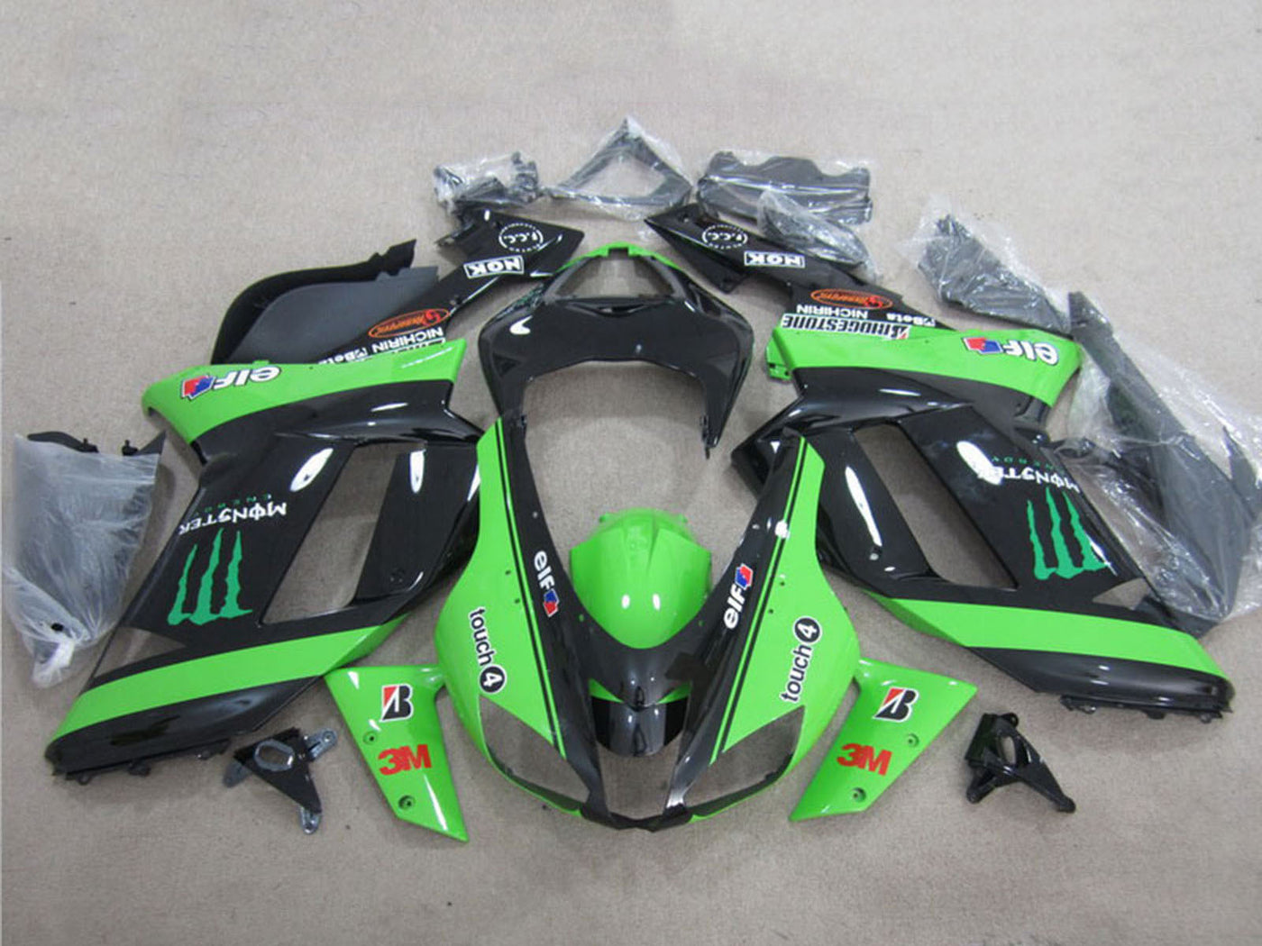 Kawasaki Ninja Motorcycle Zx 6R 2007 2008 Fairings Fairing Kit