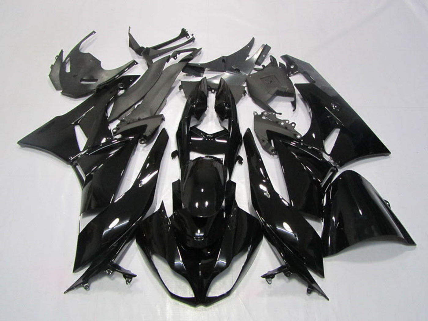 2009-2012 Glossy Black Kawasaki ZX6R Motorcycle Fairings