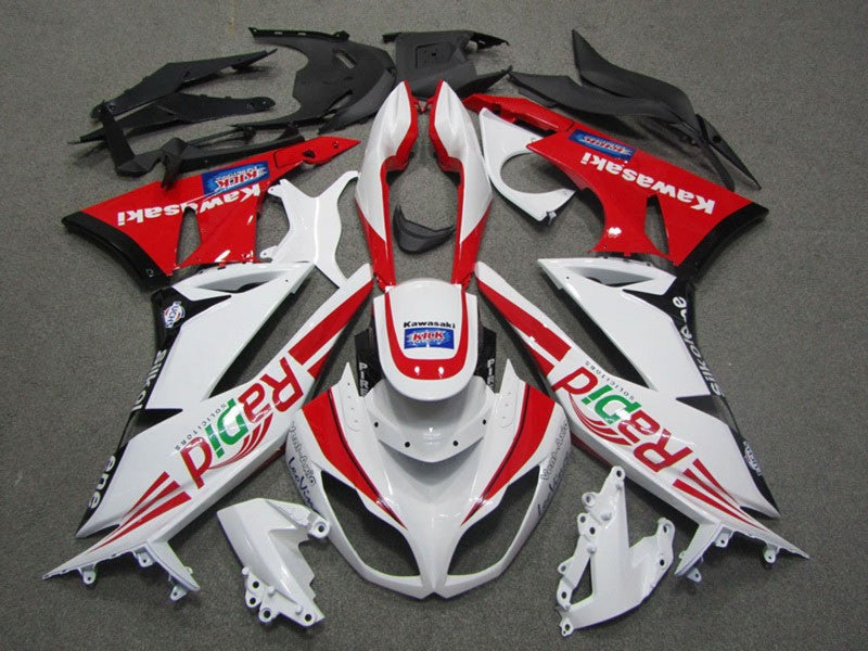 Purchase 2009-2012 White Red Black Rapid Kawasaki ZX6R Motorcycle Fairings UK