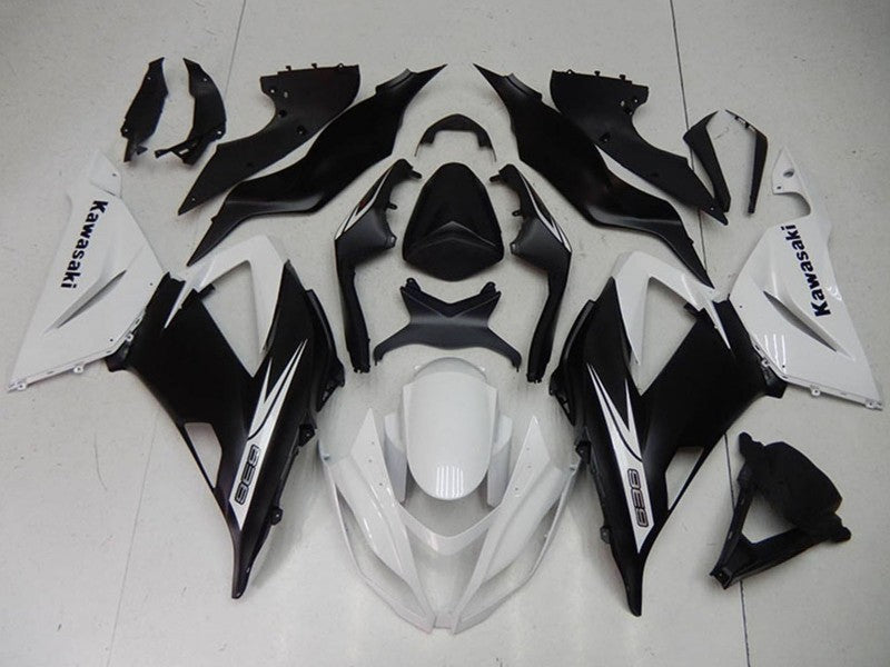 Purchase 2013-2018 White Matte Black Kawasaki ZX6R Motorcycle Fairings Kits UK