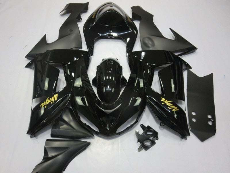 Purchase 2006-2007 Glossy Black Matte Black and Gold Kawasaki ZX10R Motorcycle Fairings UK